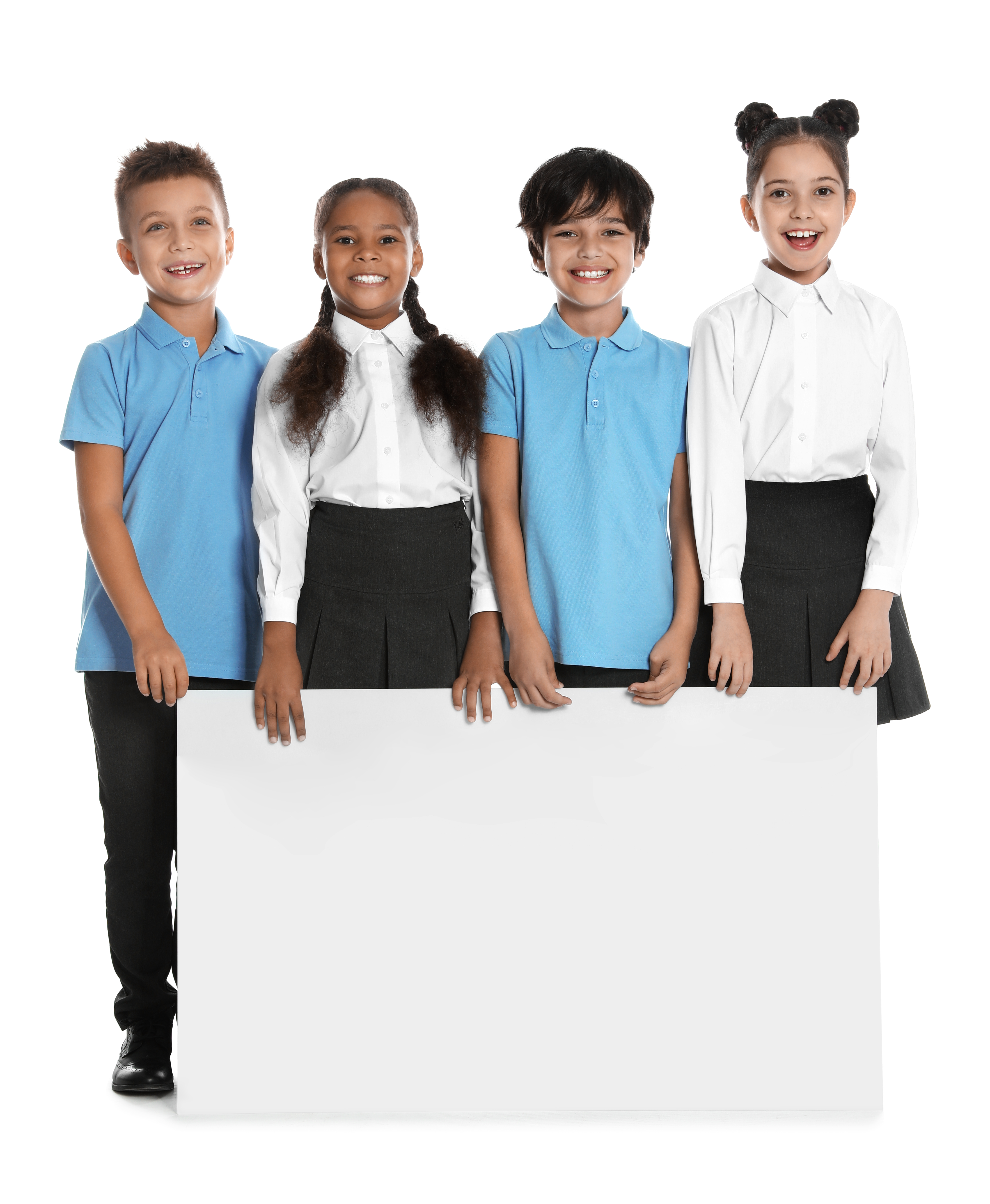 Students in school uniforms